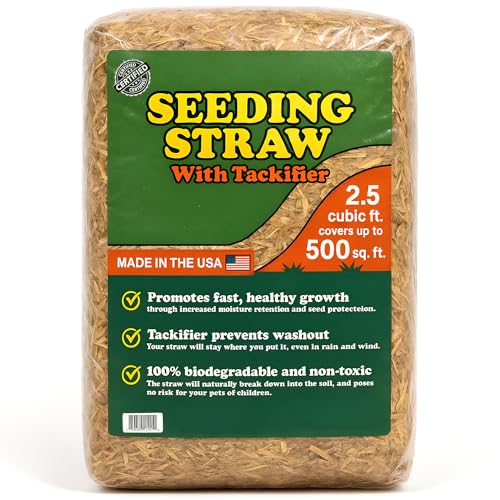 Seeding Straw with Tackifier, 2.5 cu ft (Covers up to 500 Square Feet)