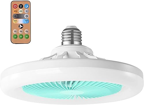 Miniatura 7 de Ventilador de techo con control remoto 30 W E27 luz LED universal inteligente sala dormitorio candelabrosRefrigeración Suministros