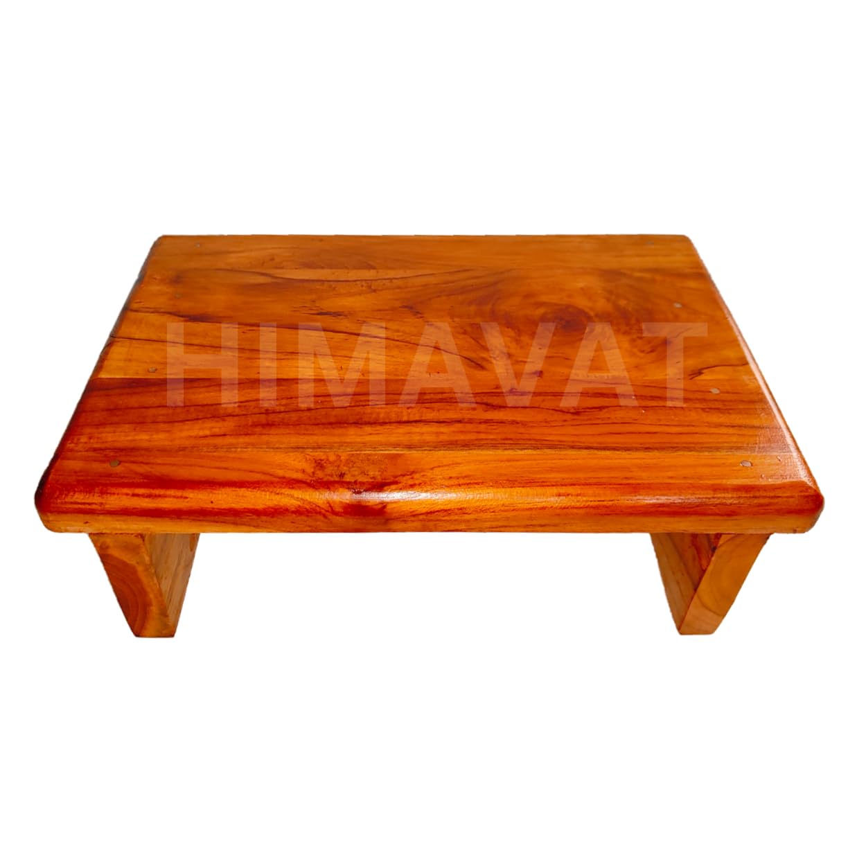 Himavat Teak Wooden manai/chowki Handcrafted Wooden Puja Chowki/Teakwood Stool Religious Article for All Festivals, Decor and Gifts | Size -8 * 12 | Pack of 1-image-25