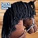 Playful Minds Large Hobby Horse for Kids and Adults – Show Quality with Rhinestone Studded Bridle, Removable Reins, and Long Mane – Plush Handmade Tournament Stick Horse (Bay (Brown))