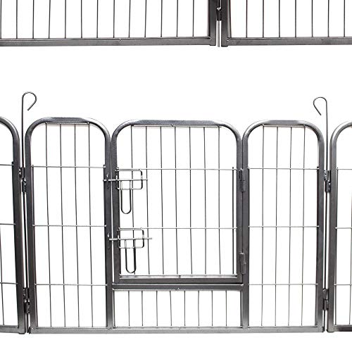 Wire Pen Dog Fence Playpen - Pet Dogs & Cats Outdoor Exercise Pens - Tube Gate w/Door - (8 Panel / 30 Square Feet Play… - Image 3