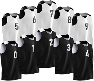 Youth Reversible Basketball Jerseys with Numbers | Team Pinnies for Games or Scrimmage | Moisture Wicking