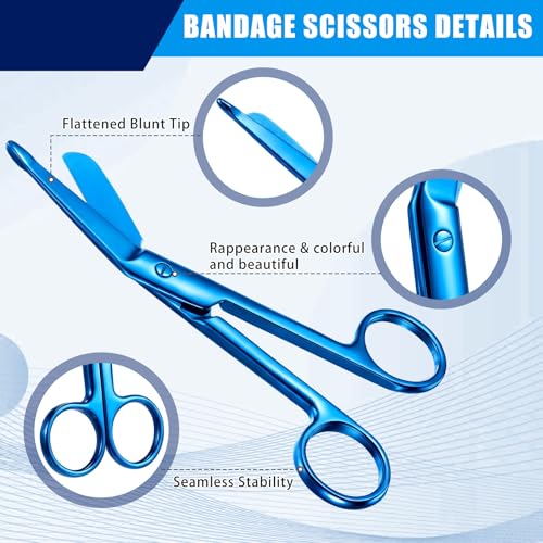 Image of BBTO Hemostat Curved and Straight Hemostat Forceps Piercing Pliers Forceps, Stainless Steel Straight and Curved Pliers, Fishing Tweezer(Blue,4 Pcs)