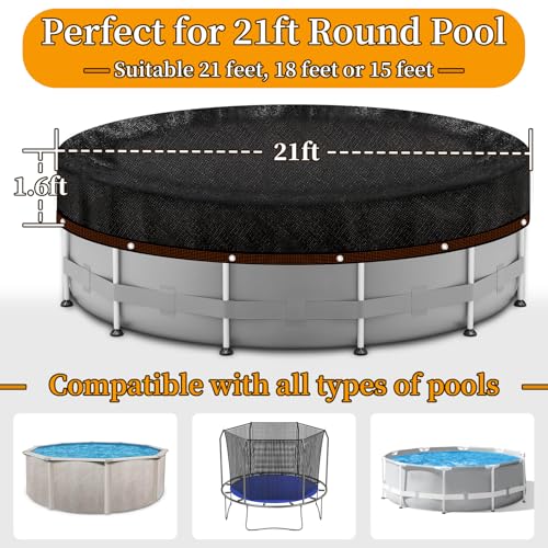 Cobertor redondo malla para piscina 21ft miniatura 3