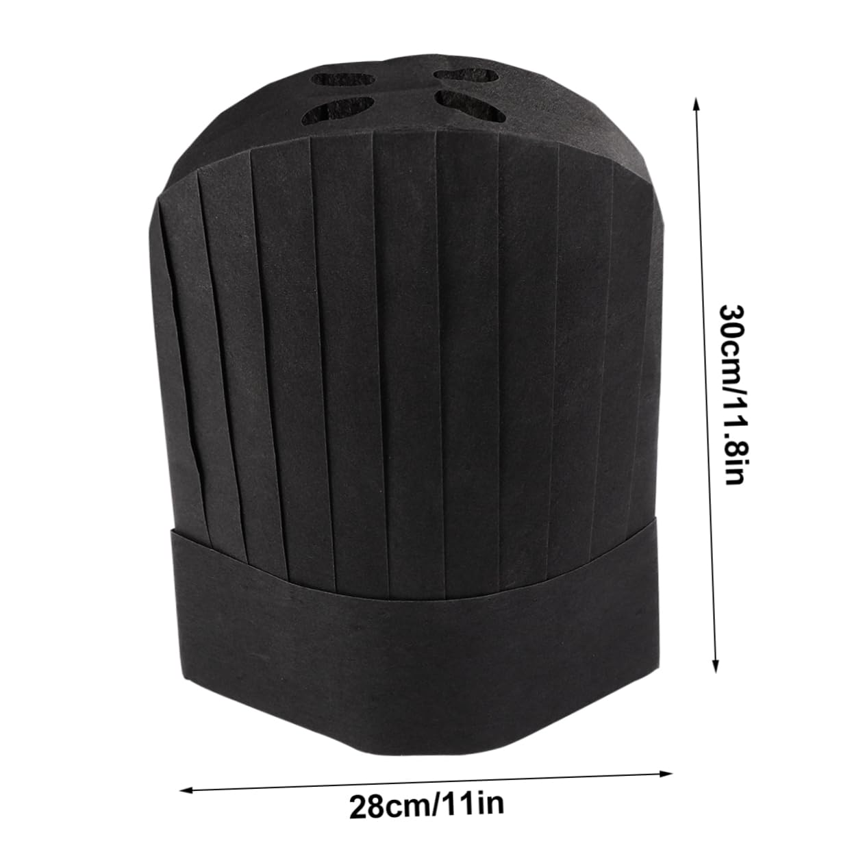 Holibanna Sombrero de Cocinero Desechable de Papel Negro 28x30cm para Cocina Profesional 20 Piezas, Cómodo y Ecológico para Escuelas de Catering y Chefs