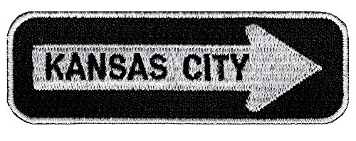 One Way Sign Kansas City Missouri Embroidered Patch Iron-On Road Biker One Way Sign Kansas City Missouri Embroidered Patch Iron-On Road Biker