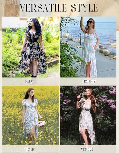 Image of Scarlet Darkness Corset Dresses for Women Summer 2026 Floral Wedding Guest Chiffon Sundress