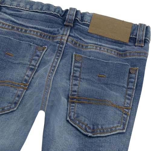 Image of Tommy Hilfiger Boys' 5-Pocket Stretch Slim Straight Leg Denim Jean, Zipper Fly & Button Closure