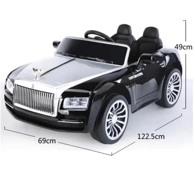 Image of Kawaii Kids AMR GT Battery Operated Sports Car for Kids with Music & Light for 1 to 5 Years Kids | Manual Plus Remote Control | 12V Battery (Rolls Royce, Black)