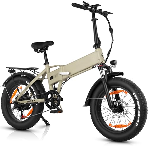 AOIHO E Bike Klappbar 20 Zoll, 20 * 4.0 Zoll Fat Tire, Klapprad E-Bike mit...