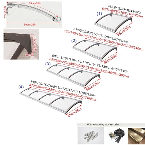 Auvent extérieur traité UV avec structure en aluminium durable - 6