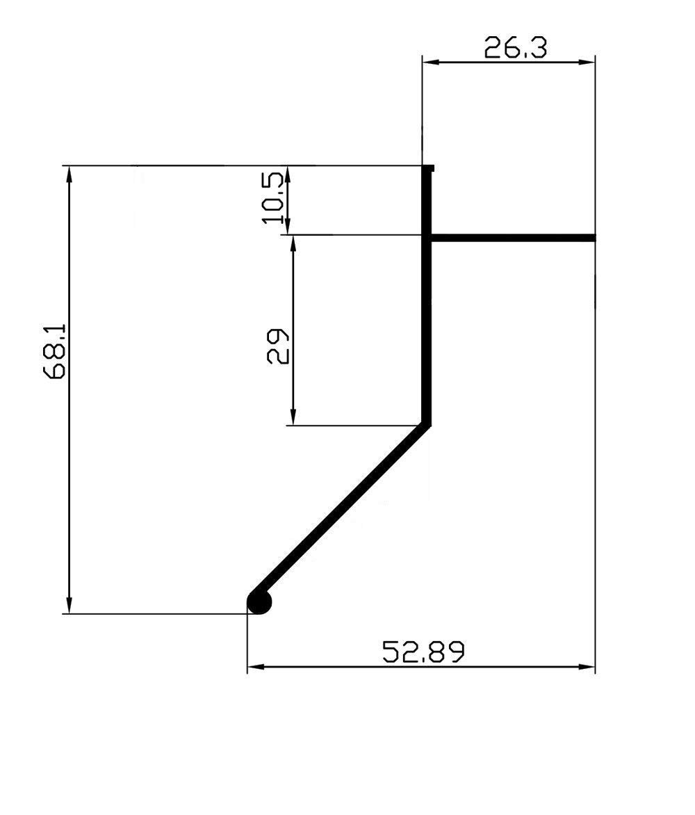 Alu L-Profil Balkon Terrasse abtropf Fliesenschiene Profil Schiene L300cm 10mm schwarz