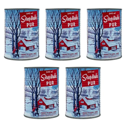 Pack de 5 conserves de sirop d'érable ambré du...