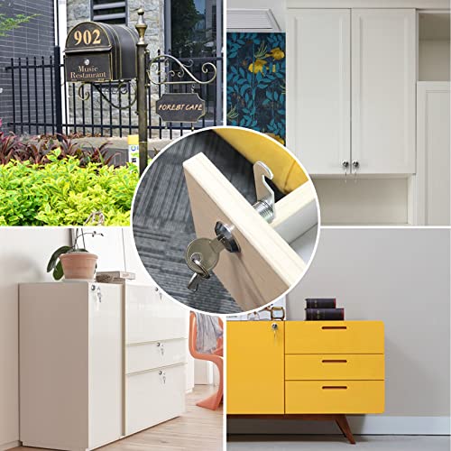 Hecfu 6 Pack Cabinet Locks With Keys, 5/8" Cam Lock Keyed Alike, Secure Drawer Mailbox File Rv Storage Locks Tool Box Locks Replacement Set, Zinc Alloy #TOP4