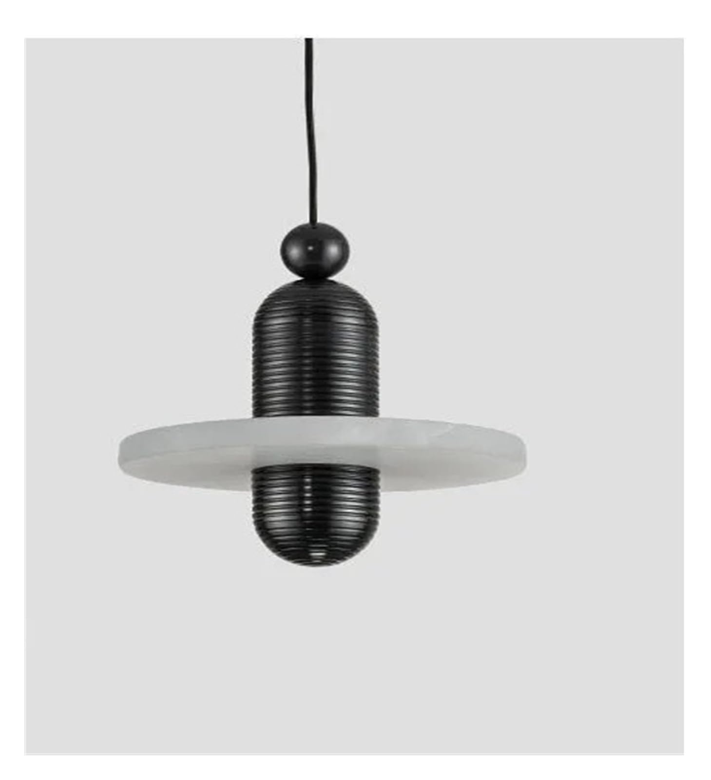 Lustre en marbre noir nordique chic et moderne, suspension design haut de gamme taille S