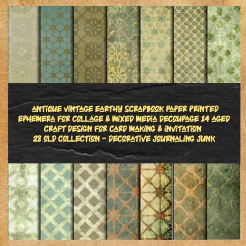 antique vintage earthy scrapbook paper printed ephemera for collage & mixed media decoupage 14 aged craft design for card making & invitation 28 old collection - decorative journaling junk image 2