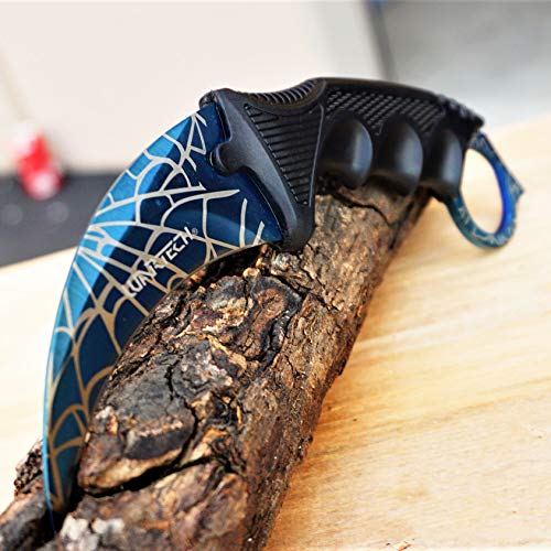 CSGO Karambit Tactical Fixed Blade Knife Blue Web