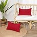 Deconovo Lot de 2 Housse de Coussin, 30x50cm Taie d'oreiller Carré Housse d'oreiller, Faux Lin Décoratif Canapé Lit, Rouge