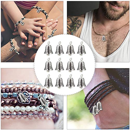 20 peças de mini sinos para artesanato, sinos de liga de prata de 1,5 cm decorativos, sinos para pin