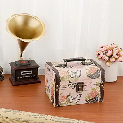 Elldoo Butterfly Treasure Chest Box, Wooden + Pu Leather Storage Decorative Box For Jewelry Trinkets, Keepsakes Box For Girls Women Gifts #TOP6