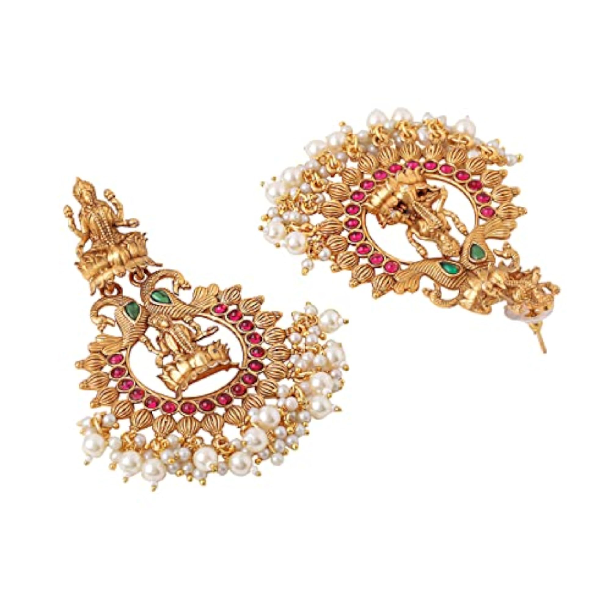 Chandbali Plated Beads Drop Earrings for Women