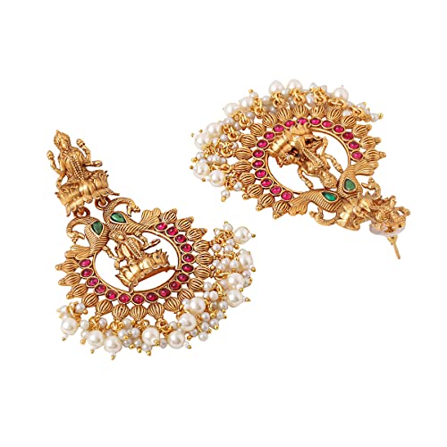 Chandbali Plated Beads Drop Earrings for Women