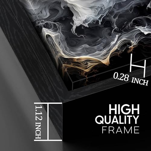 Image of AOZEMI Smoke Abstract Wall Art Landscape Pictures for Bedroom | Wall Art Framed Home Decorations Foggy Wall Decor Wall Paintings for Office Print 48 inchL x 24 inchW