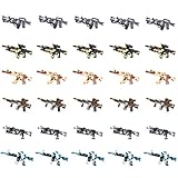 koolfigure 40+ Pieces of WW2 Guns Weapons Pack Designed for Army Minifigures, Painted Mini Rifle Guns, Snipers, Gun Rack for 2.5