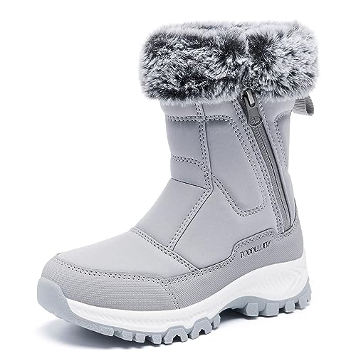 Boys Girls Kids Cute Snow Boots Waterproof Slip Resistant Outdoor Winter Boots Shoes Little Kid/Big Kid