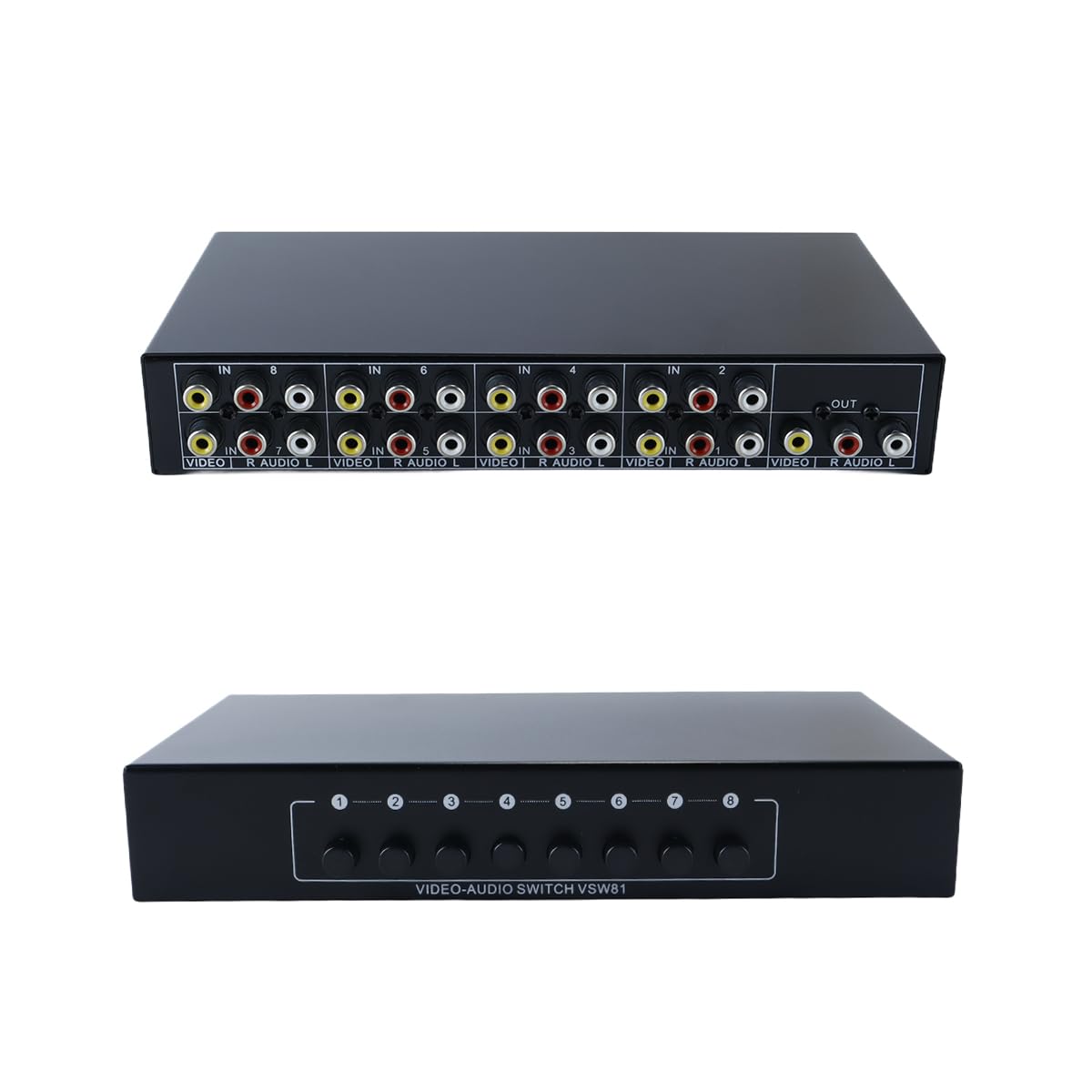 Boîtier De Commutation AV 8 Ports, 8 Entrées 1 Sortie, Répartiteur Composite AV Pour Consoles De Jeux HDTV, LCD, DVD