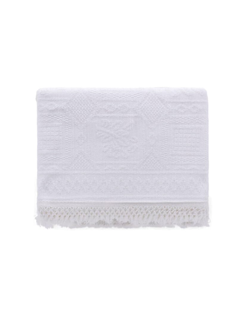 Copriletto Matrinoniale in Cotone Jacquard Chia- Riviera (Art. LD02780101 - Bianco ottico)