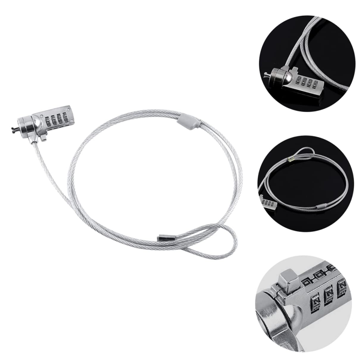 Garneck Bike Padlock 4- Combination Steel Wire Lock for Cycling Security Replace Old Bike Cable Lock