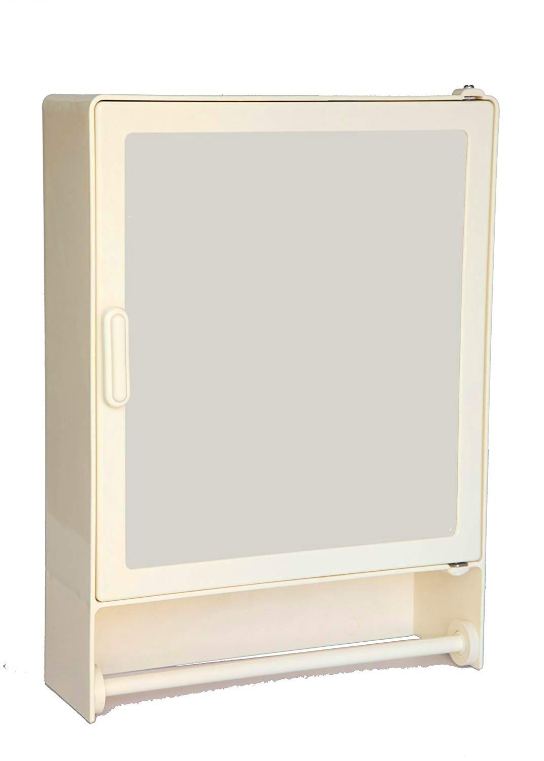 Zoom Plastic Rectangle Shape Mirror Cabinet with Storage Chest, Shelves and Napkin Rod, 14x4x10-inch (Ivory) (B01N06BQ8R) Amazon Price History, Amazon Price Tracker