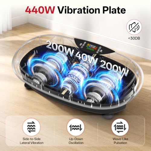 Image of JOROTO 4D Vibration Plate Exercise Machine, Women Vibration Plate for Lymphatic Drainage Weight Loss, App Control, Magnetic Stone, 120 Speed Level, Fitness Equipment for Home Gym with Bands, Yoga Mat
