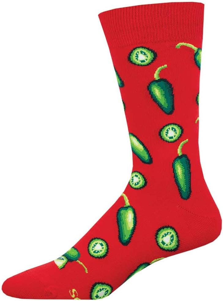 Socksmith Men's Jalepeno Business Crew Socks, Red