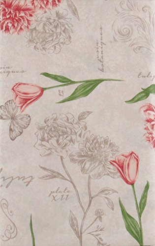 Mainstream Butterflies, Tulips And Carnations Vinyl Flannel Back Tablecloth (52" X 52" Square) #TOP3