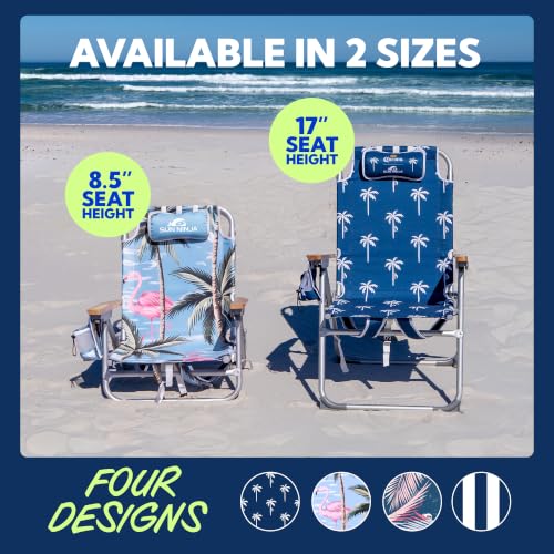 Image of SUN NINJA Folding Beach Chair for Adults with 17 inch seat Height - 1pc