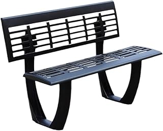 GLigeT Banco de Jardín Banco con Respaldo de Parque, Silla de jardín de Aluminio Fundido, Asiento de Exterior for jardín con Laca Negra Banco Exterior(Pequeño)