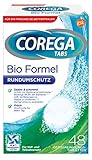 Corega Reinigungs-TABS Bio Formel, für herausnehmbaren Zahnersatz/dritte Zähne, Gebissreinigungstabletten, 48 Stk.