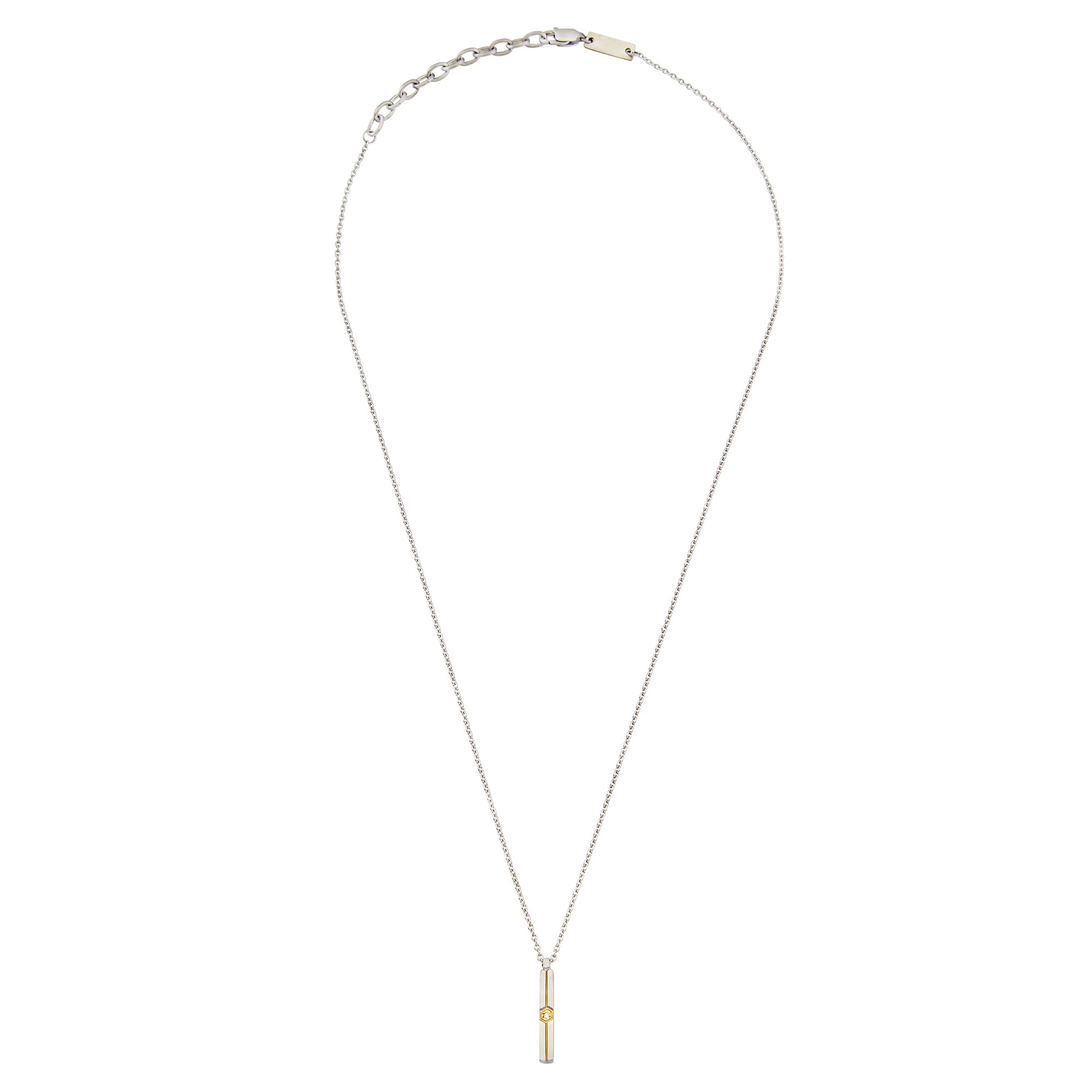 Breil, Collezione Galà, Collana Donna con Pendente in Acciaio Satinato con Diamante Bianco, Chiusura a Moschettone, Lunghezza Regolabile