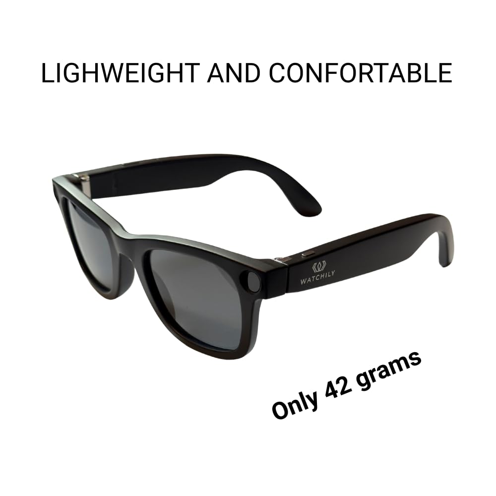 Watchily Gafas conectadas, Cámara integrada, ChatGPT - SmartView Pro - Gafas negras y transparentes