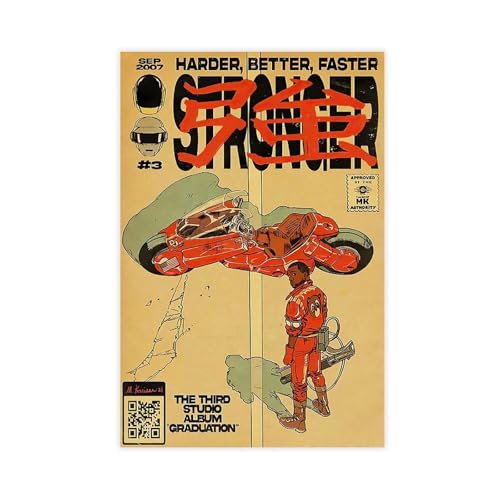 BAVIEN Kanye West Poster Stronger Album Cover Posters Rap Music Poster Wall Art Room Decor Print Canvas Posters for Room Aesthetic Unframe:12x18inch(30x45cm)