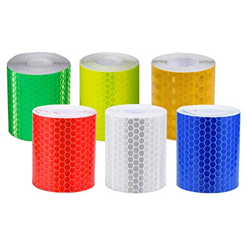 Dzmuero Cinta Adhesiva Reflectante,6 PCS Pulseras Reflectoras,5 cm*3 m Tira Reflectante Película...
