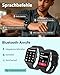 Popglory Smartwatch mit Telefonfunktion Herren Damen, 1,85 HD-Bildschirm Fitnessuhr, Blutdruckmessung Herzfrequenz SpO2 Druck Schlaf Menstruation, 100 + Sportmodi, Weltuhr Rechner Wetter, Android iOS
