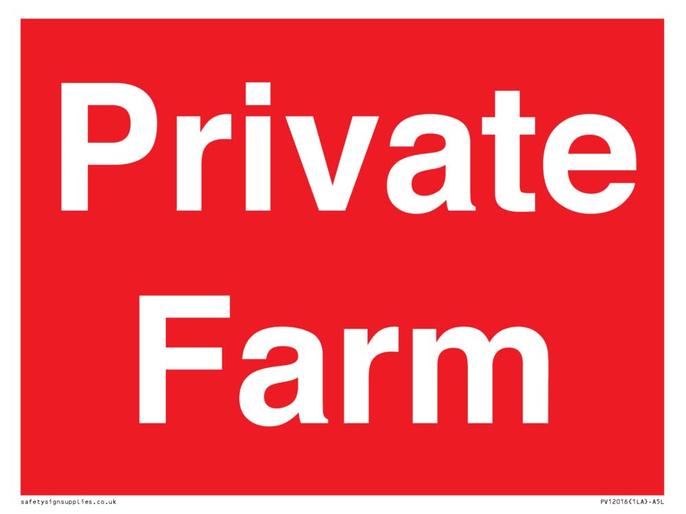 Private Farm Sign - 200x150mm - A5L