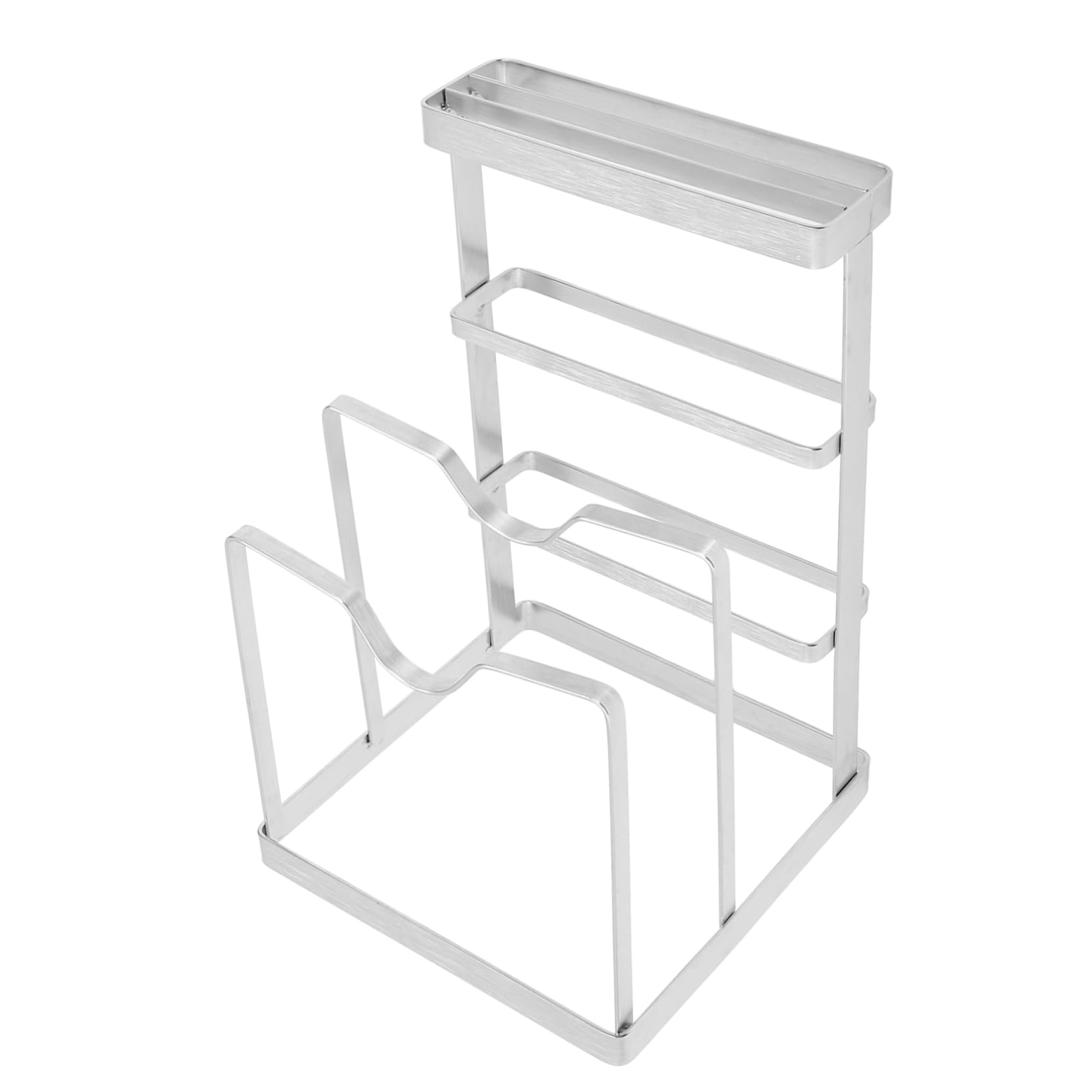 OUNONA 1Pc Stainless Steel Pot Lid Holder Rack Kitchen Accessory for Organized Cooking Compact Design Easy to Use for Spaces