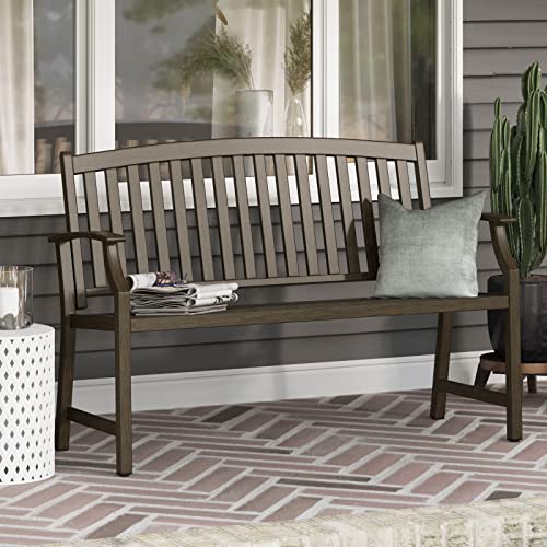 Grand Patio Garden Bench, Outdoor Benches With Anti-Rust Aluminum Steel Metal Frame, Patio Seating For Front Porch Backyard Park Outside Furniture Decor, Northwoods Brown #TOP7