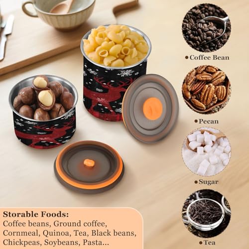 Envase para café con diseño de ciervo y copos de nieve 500ml miniatura 5