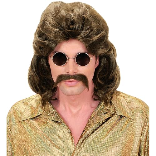W WIDMANN MILANO Party Fashion - Peluca con barba, años 70, disco, disfraces