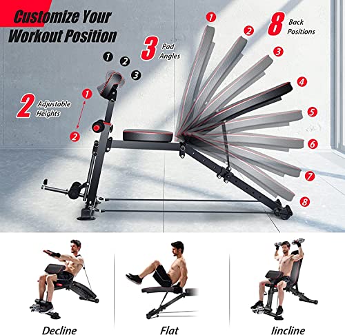 Z Zhichi Adjustable Weight Bench Multi-Function Workout Bench For Home Gym,Foldable Incline Decline Benches For Full Body Workout 330Lbs #TOP1